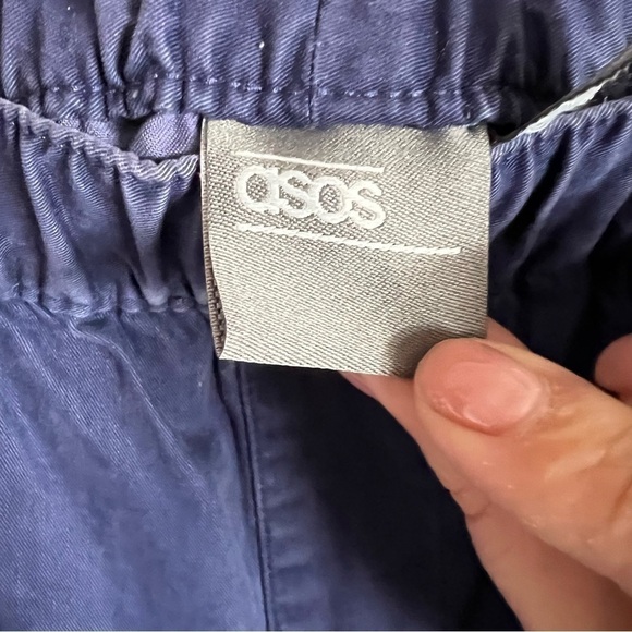 ASOS Blue Purple Pull On High Rose Cargo Carpenter Pants‎ - Picture 5 of 9